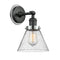 Cone Sconce shown in the Matte Black finish with a Seedy shade