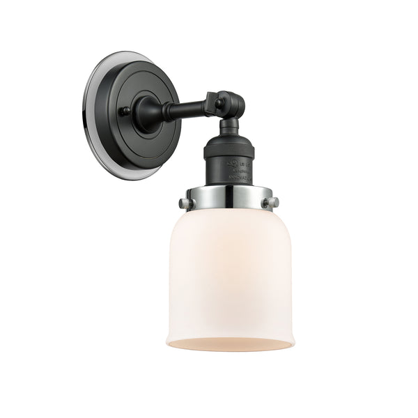 Bell Sconce shown in the Matte Black finish with a Matte White shade
