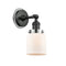 Bell Sconce shown in the Matte Black finish with a Matte White shade