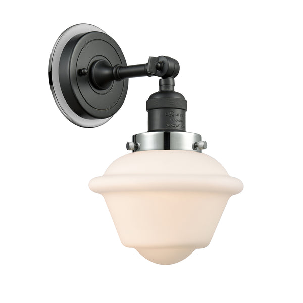 Oxford Sconce shown in the Matte Black finish with a Matte White shade