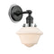Oxford Sconce shown in the Matte Black finish with a Matte White shade