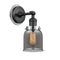 Bell Sconce shown in the Matte Black finish with a Plated Smoke shade