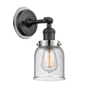 Bell Sconce shown in the Matte Black finish with a Seedy shade