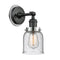 Bell Sconce shown in the Matte Black finish with a Seedy shade