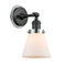 Cone Sconce shown in the Matte Black finish with a Matte White shade