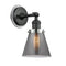 Cone Sconce shown in the Matte Black finish with a Plated Smoke shade