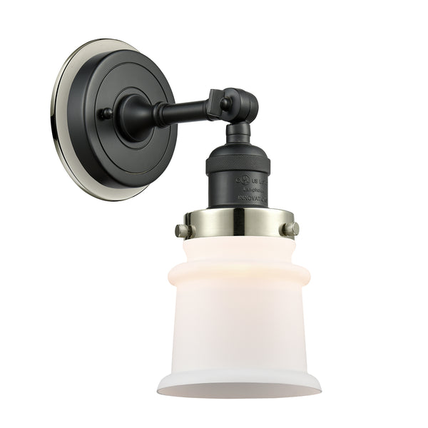 Canton Sconce shown in the Matte Black finish with a Matte White shade