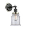 Canton Sconce shown in the Matte Black finish with a Clear shade