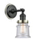 Canton Sconce shown in the Matte Black finish with a Seedy shade
