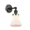 Bellmont Sconce shown in the Matte Black finish with a Matte White shade