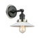 Halophane Sconce shown in the Matte Black finish with a Matte White Halophane shade