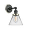 Cone Sconce shown in the Matte Black finish with a Clear shade