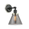 Cone Sconce shown in the Matte Black finish with a Plated Smoke shade