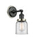 Bell Sconce shown in the Matte Black finish with a Clear shade