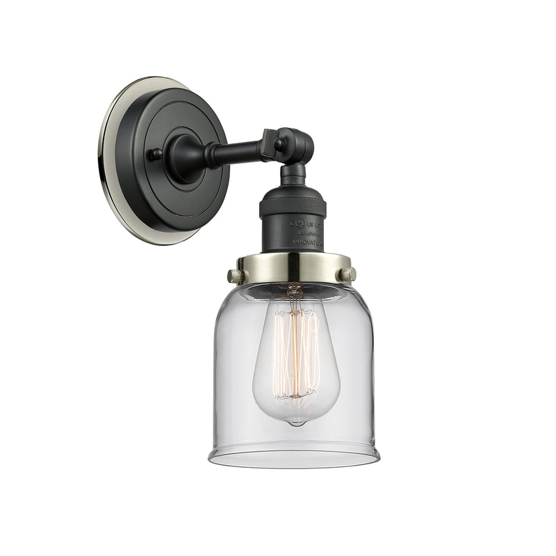 Bell Sconce shown in the Matte Black finish with a Clear shade
