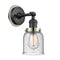 Bell Sconce shown in the Matte Black finish with a Seedy shade