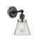 Cone Sconce shown in the Matte Black finish with a Clear shade