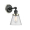 Cone Sconce shown in the Matte Black finish with a Seedy shade