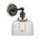 Bell Sconce shown in the Matte Black finish with a Clear shade