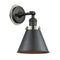 Appalachian Sconce shown in the Matte Black finish with a Matte Black shade