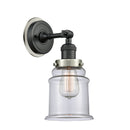 Canton Sconce shown in the Matte Black finish with a Clear shade