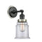 Canton Sconce shown in the Matte Black finish with a Clear shade