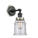 Canton Sconce shown in the Matte Black finish with a Seedy shade