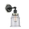 Canton Sconce shown in the Matte Black finish with a Seedy shade
