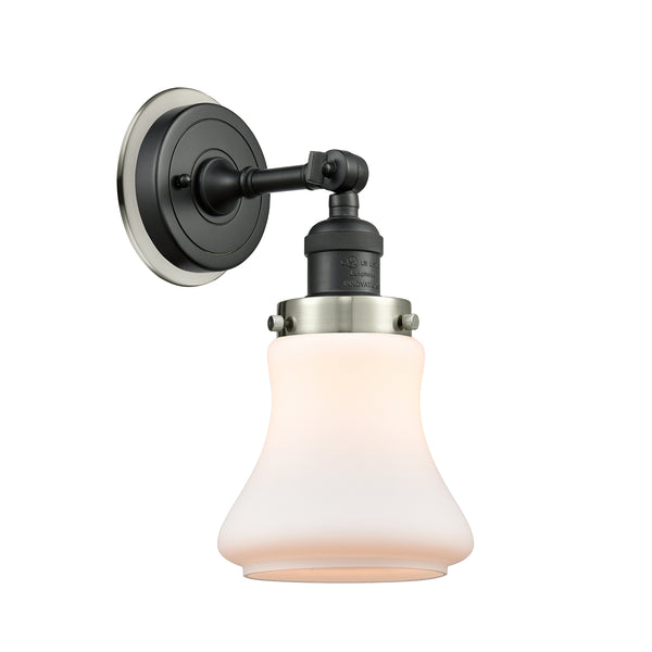 Bellmont Sconce shown in the Matte Black finish with a Matte White shade