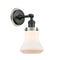 Bellmont Sconce shown in the Matte Black finish with a Matte White shade