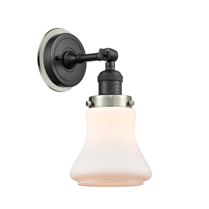 Bellmont Sconce shown in the Matte Black finish with a Matte White shade