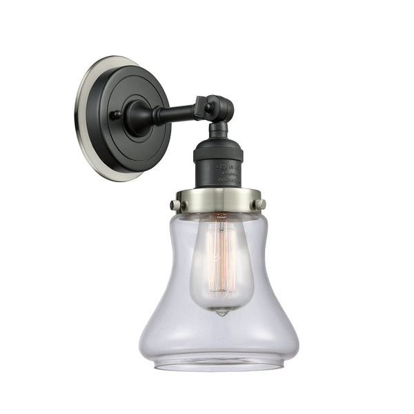 Bellmont Sconce shown in the Matte Black finish with a Clear shade