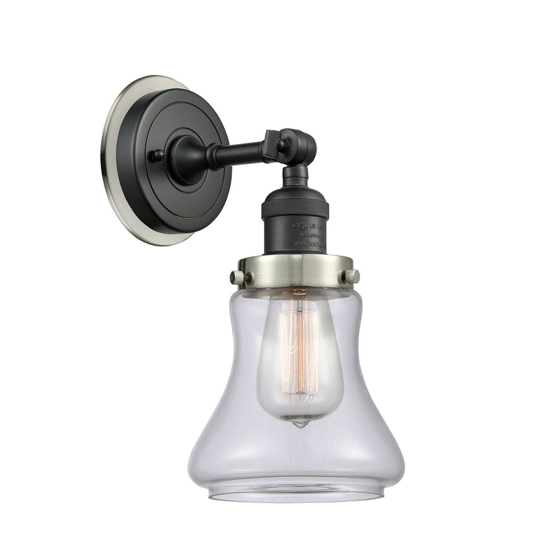 Bellmont Sconce shown in the Matte Black finish with a Clear shade