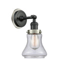 Bellmont Sconce shown in the Matte Black finish with a Seedy shade