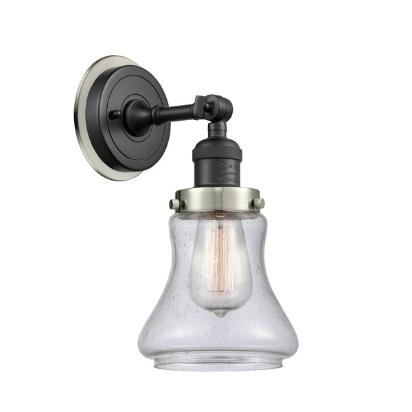 Bellmont Sconce shown in the Matte Black finish with a Seedy shade
