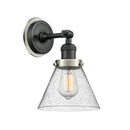 Cone Sconce shown in the Matte Black finish with a Seedy shade