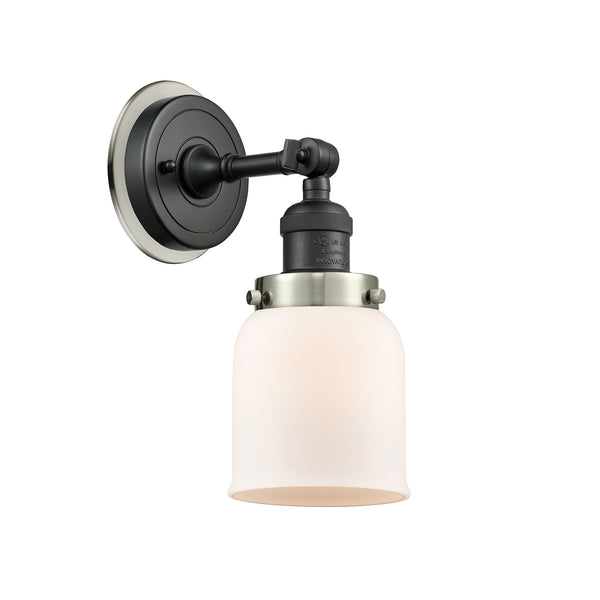 Bell Sconce shown in the Matte Black finish with a Matte White shade