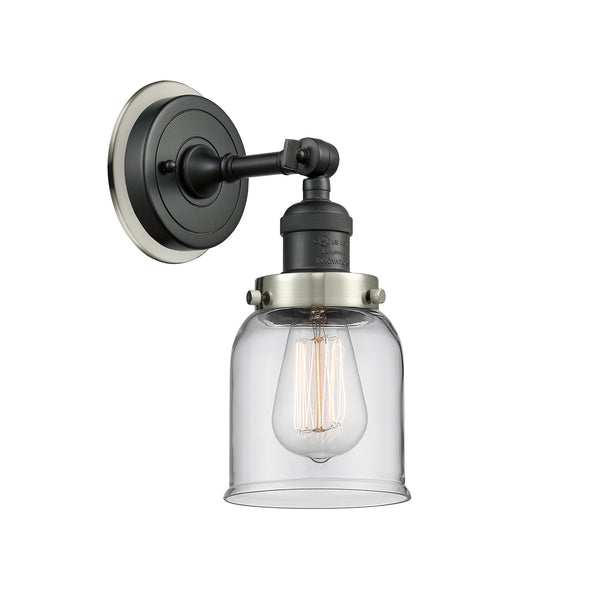 Bell Sconce shown in the Matte Black finish with a Clear shade