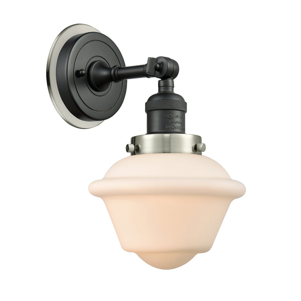 Oxford Sconce shown in the Matte Black finish with a Matte White shade