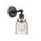 Bell Sconce shown in the Matte Black finish with a Seedy shade