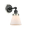 Cone Sconce shown in the Matte Black finish with a Matte White shade