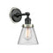 Cone Sconce shown in the Matte Black finish with a Clear shade