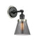Cone Sconce shown in the Matte Black finish with a Plated Smoke shade