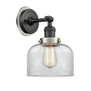 Bell Sconce shown in the Matte Black finish with a Clear shade