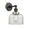 Bell Sconce shown in the Matte Black finish with a Clear shade
