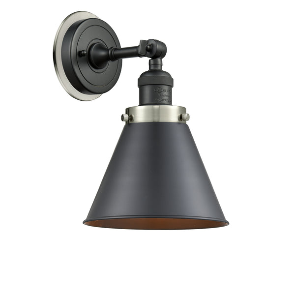 Appalachian Sconce shown in the Matte Black finish with a Matte Black shade