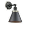 Appalachian Sconce shown in the Matte Black finish with a Matte Black shade