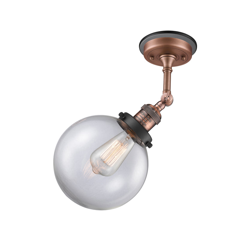Innovations Lighting Beacon 1 Light 8" Sconce 203BP-ACBK-G202-8