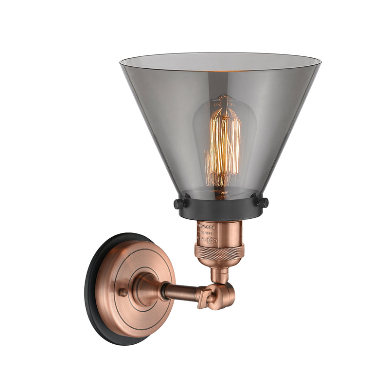 Innovations Lighting Large Cone 1 Light Sconce Part Of The Franklin Restoration Collection 203BP-ACBK-G43