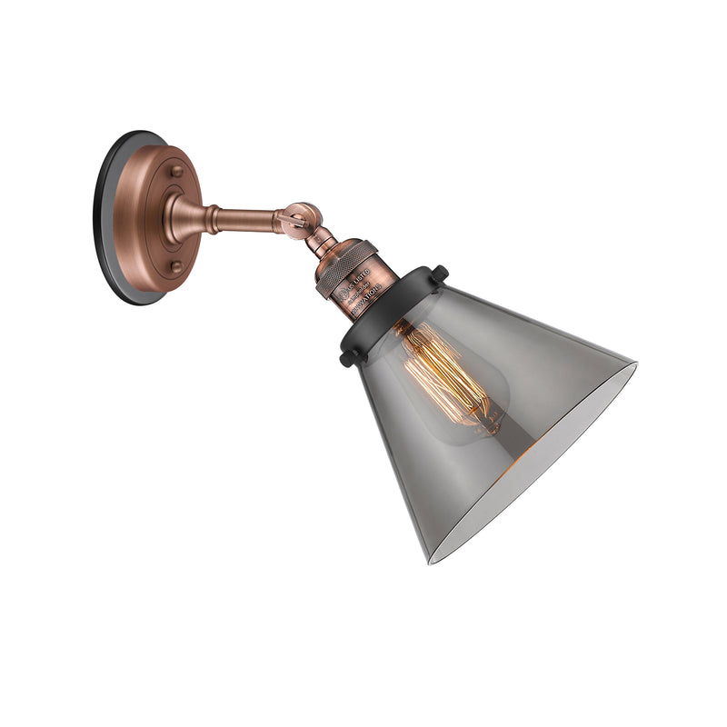 Innovations Lighting Large Cone 1 Light Sconce Part Of The Franklin Restoration Collection 203BP-ACBK-G43
